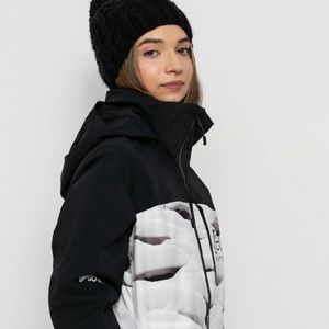 NWT Burton Women AK GTX gore-tex Embark Jacket Black white Powder Pillows large